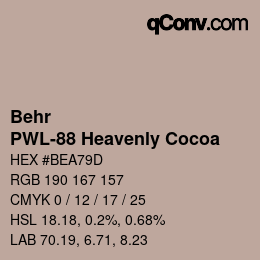 Color code: Behr - PWL-88 Heavenly Cocoa | qconv.com