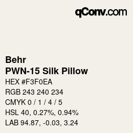 Color code: Behr - PWN-15 Silk Pillow | qconv.com