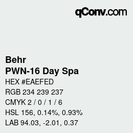 Color code: Behr - PWN-16 Day Spa | qconv.com