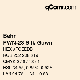 Code couleur: Behr - PWN-23 Silk Gown | qconv.com