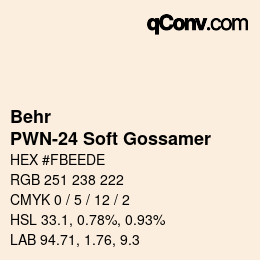 Código de color: Behr - PWN-24 Soft Gossamer | qconv.com