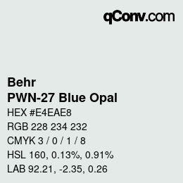 Color code: Behr - PWN-27 Blue Opal | qconv.com