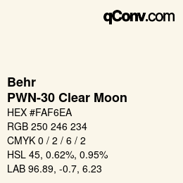 Farbcode: Behr - PWN-30 Clear Moon | qconv.com