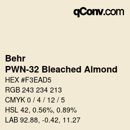 Color code: Behr - PWN-32 Bleached Almond | qconv.com