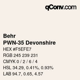 Code couleur: Behr - PWN-35 Devonshire | qconv.com