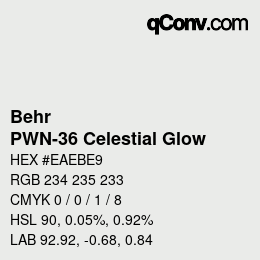 Code couleur: Behr - PWN-36 Celestial Glow | qconv.com
