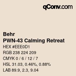 カラーコード: Behr - PWN-43 Calming Retreat | qconv.com
