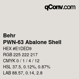 Color code: Behr - PWN-63 Abalone Shell | qconv.com