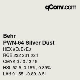 Código de color: Behr - PWN-64 Silver Dust | qconv.com