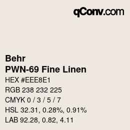Code couleur: Behr - PWN-69 Fine Linen | qconv.com