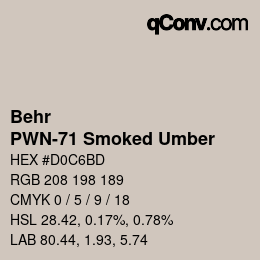 カラーコード: Behr - PWN-71 Smoked Umber | qconv.com