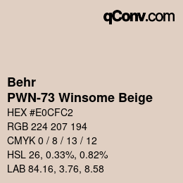 カラーコード: Behr - PWN-73 Winsome Beige | qconv.com