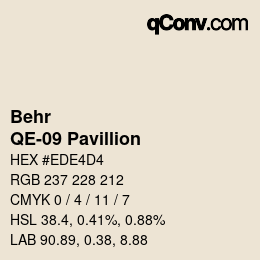 Color code: Behr - QE-09 Pavillion | qconv.com