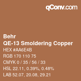 Farbcode: Behr - QE-13 Smoldering Copper | qconv.com