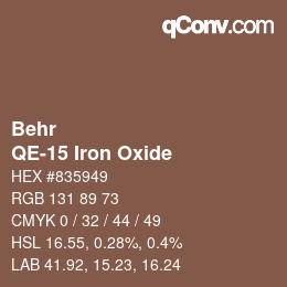 カラーコード: Behr - QE-15 Iron Oxide | qconv.com