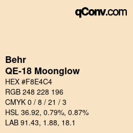 Código de color: Behr - QE-18 Moonglow | qconv.com