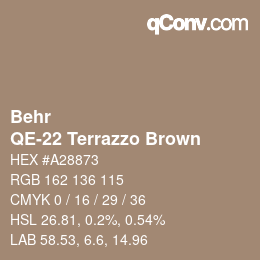 カラーコード: Behr - QE-22 Terrazzo Brown | qconv.com