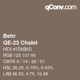 Color code: Behr - QE-23 Chalet | qconv.com