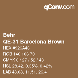 カラーコード: Behr - QE-31 Barcelona Brown | qconv.com
