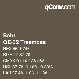 カラーコード: Behr - QE-32 Treemoss | qconv.com