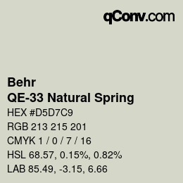 Color code: Behr - QE-33 Natural Spring | qconv.com