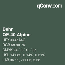 カラーコード: Behr - QE-40 Alpine | qconv.com
