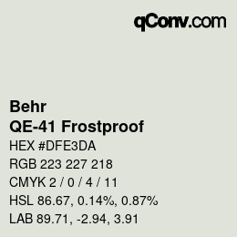 Farbcode: Behr - QE-41 Frostproof | qconv.com