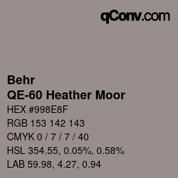 カラーコード: Behr - QE-60 Heather Moor | qconv.com