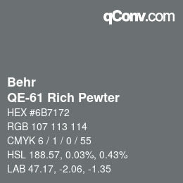 Color code: Behr - QE-61 Rich Pewter | qconv.com