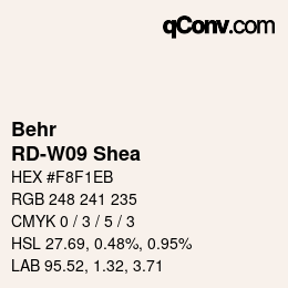 カラーコード: Behr - RD-W09 Shea | qconv.com