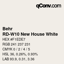 Color code: Behr - RD-W10 New House White | qconv.com