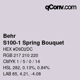カラーコード: Behr - S100-1 Spring Bouquet | qconv.com