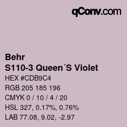 Código de color: Behr - S110-3 Queen´S Violet | qconv.com