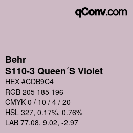 Code couleur: Behr - S110-3 Queen´S Violet | qconv.com