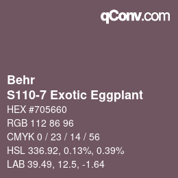 Color code: Behr - S110-7 Exotic Eggplant | qconv.com