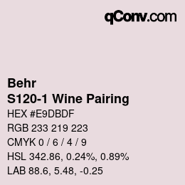 カラーコード: Behr - S120-1 Wine Pairing | qconv.com