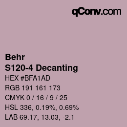 Color code: Behr - S120-4 Decanting | qconv.com