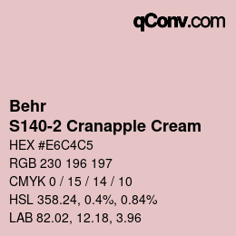 カラーコード: Behr - S140-2 Cranapple Cream | qconv.com