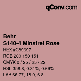 カラーコード: Behr - S140-4 Minstrel Rose | qconv.com