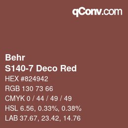 Farbcode: Behr - S140-7 Deco Red | qconv.com