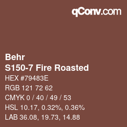 Farbcode: Behr - S150-7 Fire Roasted | qconv.com
