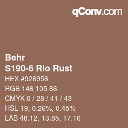 Farbcode: Behr - S190-6 Rio Rust | qconv.com