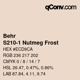 Color code: Behr - S210-1 Nutmeg Frost | qconv.com