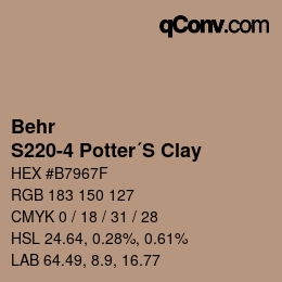 カラーコード: Behr - S220-4 Potter´S Clay | qconv.com