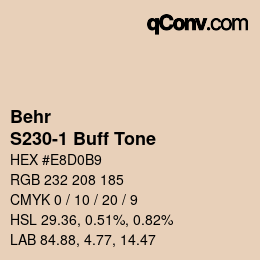 カラーコード: Behr - S230-1 Buff Tone | qconv.com