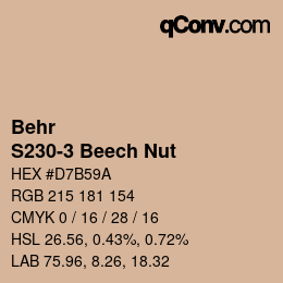 Color code: Behr - S230-3 Beech Nut | qconv.com