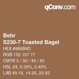 カラーコード: Behr - S230-7 Toasted Bagel | qconv.com