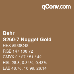 Color code: Behr - S260-7 Nugget Gold | qconv.com