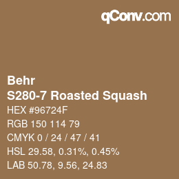 Color code: Behr - S280-7 Roasted Squash | qconv.com