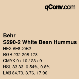 Color code: Behr - S290-2 White Bean Hummus | qconv.com